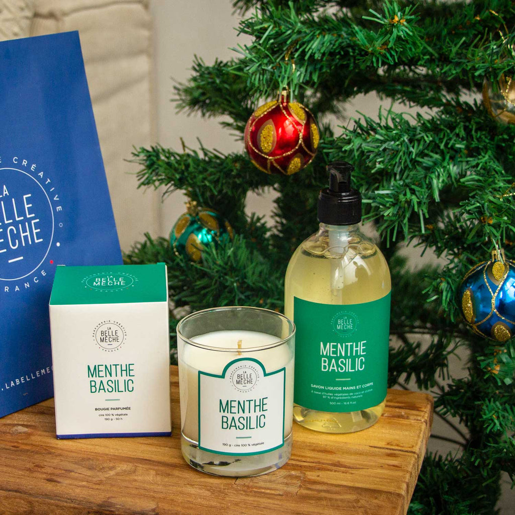 Duo Menthe Basilic (bougie + savon) - La Belle Mèche