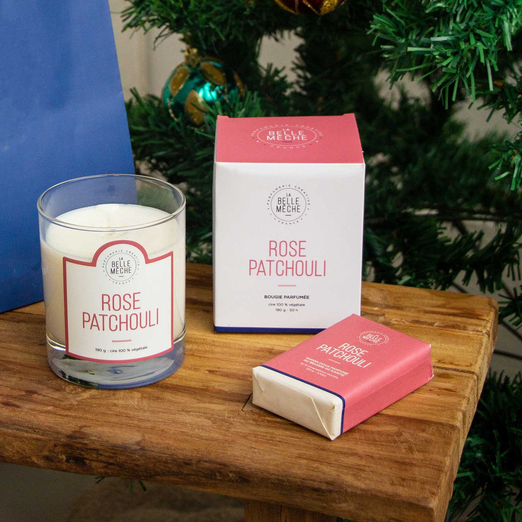 Duo Rose Patchouli (bougie + savon) - La Belle Mèche